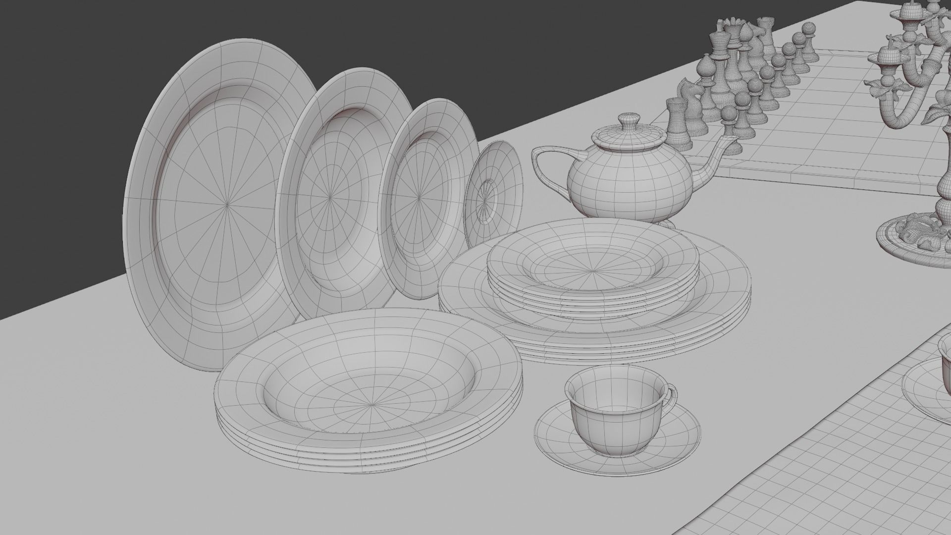 Fine Dining Set 3D model_6