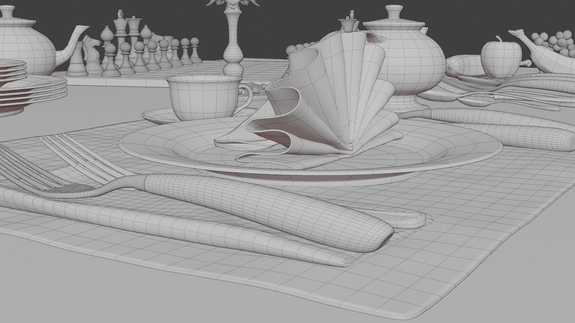 Fine Dining Set 3D model_1