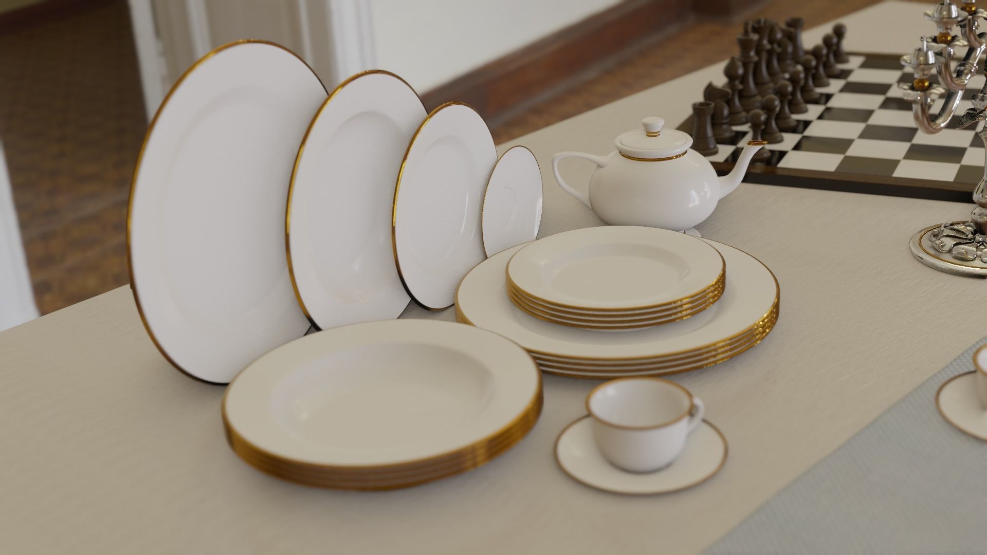 Fine Dining Set 3D model_5