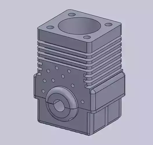 one cylinder engine block Free 3D print model