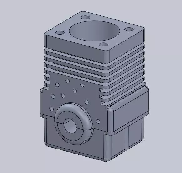 one cylinder engine block Free 3D print model_0