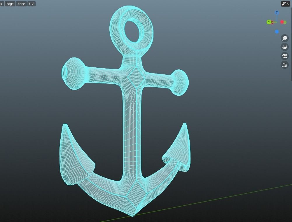 anchor pendant 3D print model_9