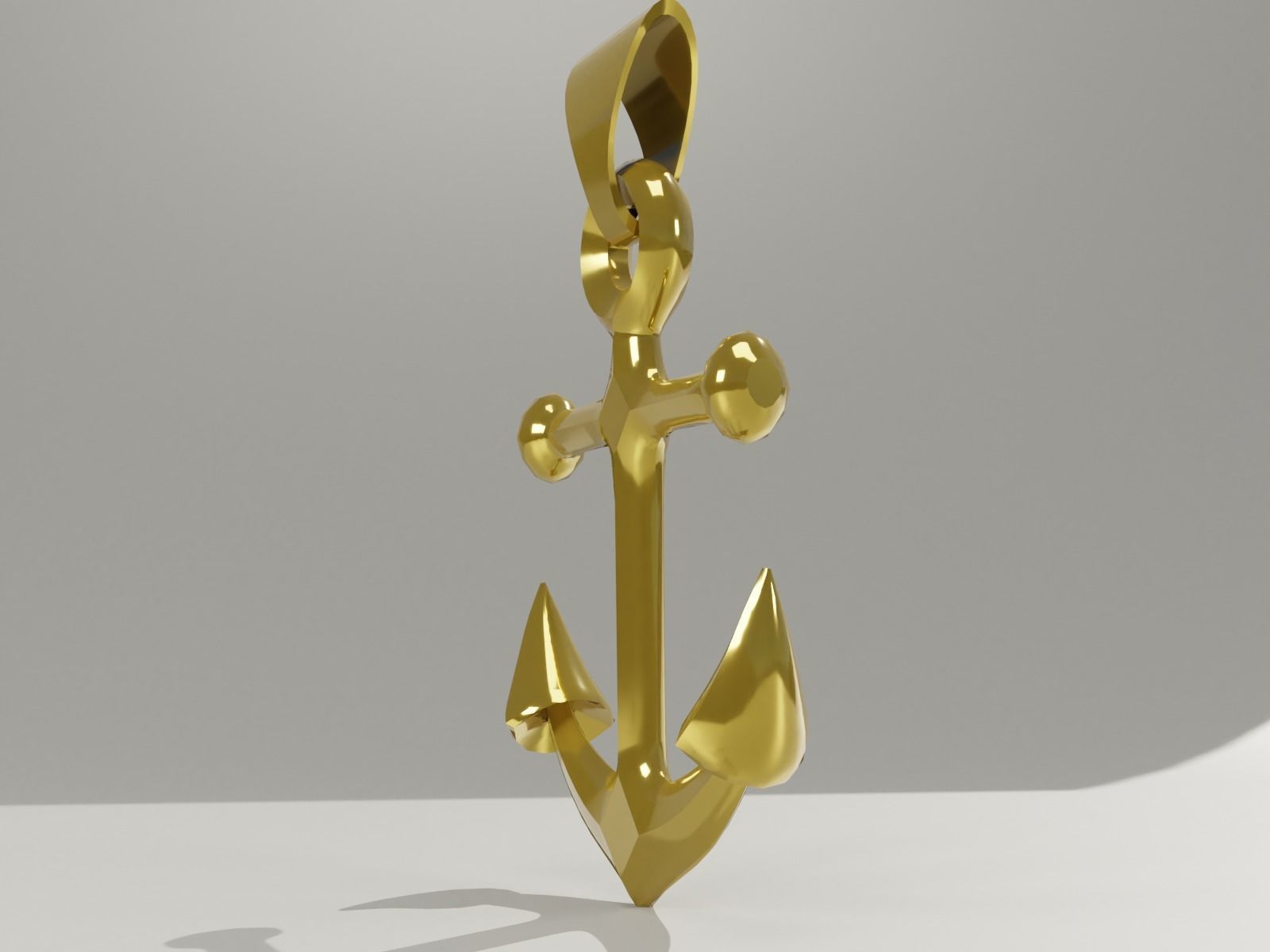 anchor pendant 3D print model_3