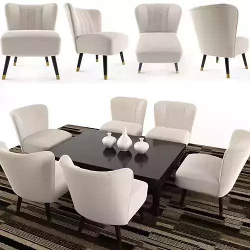 Arizona Mid Century Cocktail Chair Cofee Table