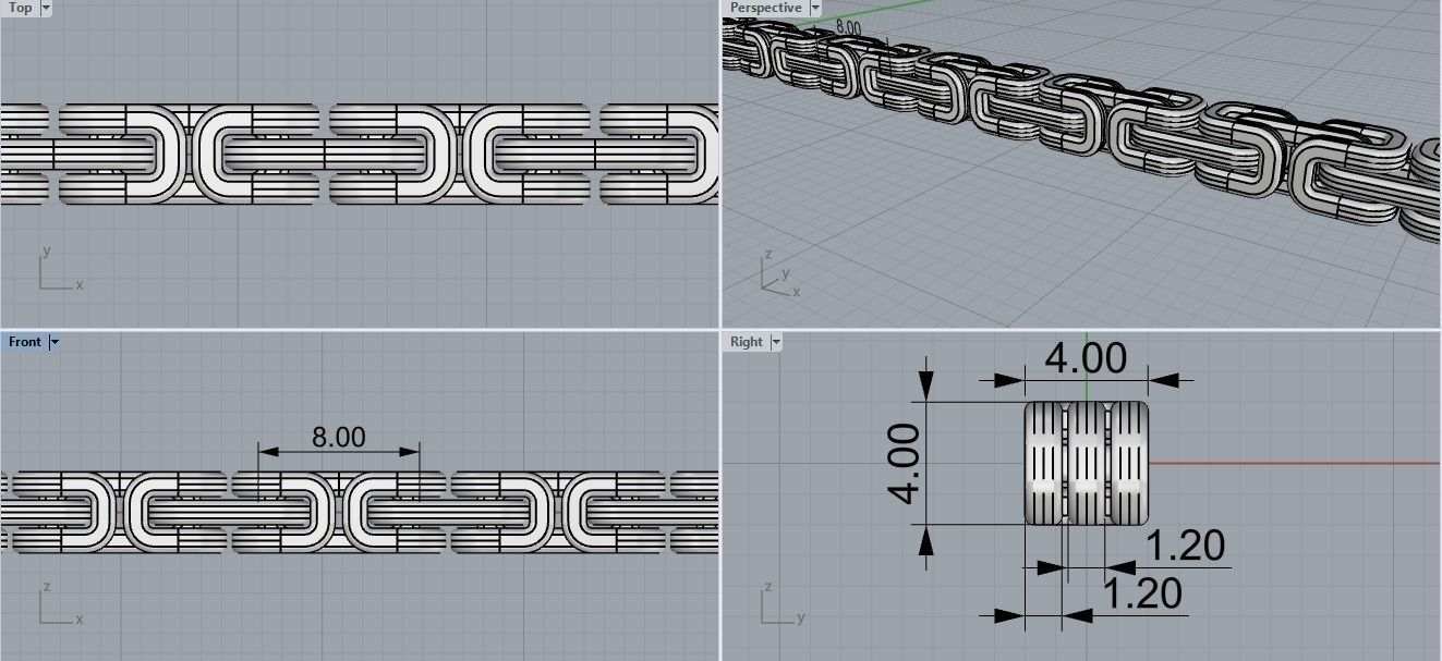 Chain gold 3D print model_13