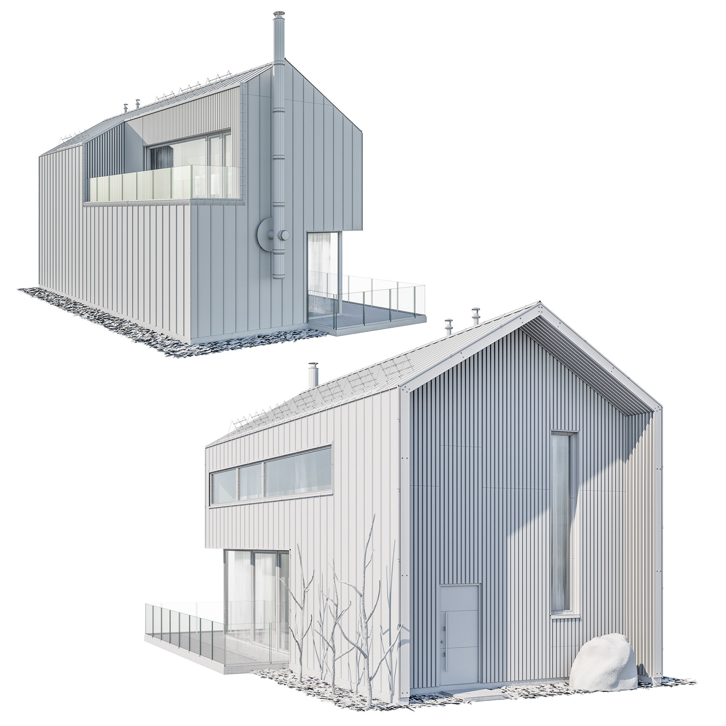 Modern house 03 3D model_4