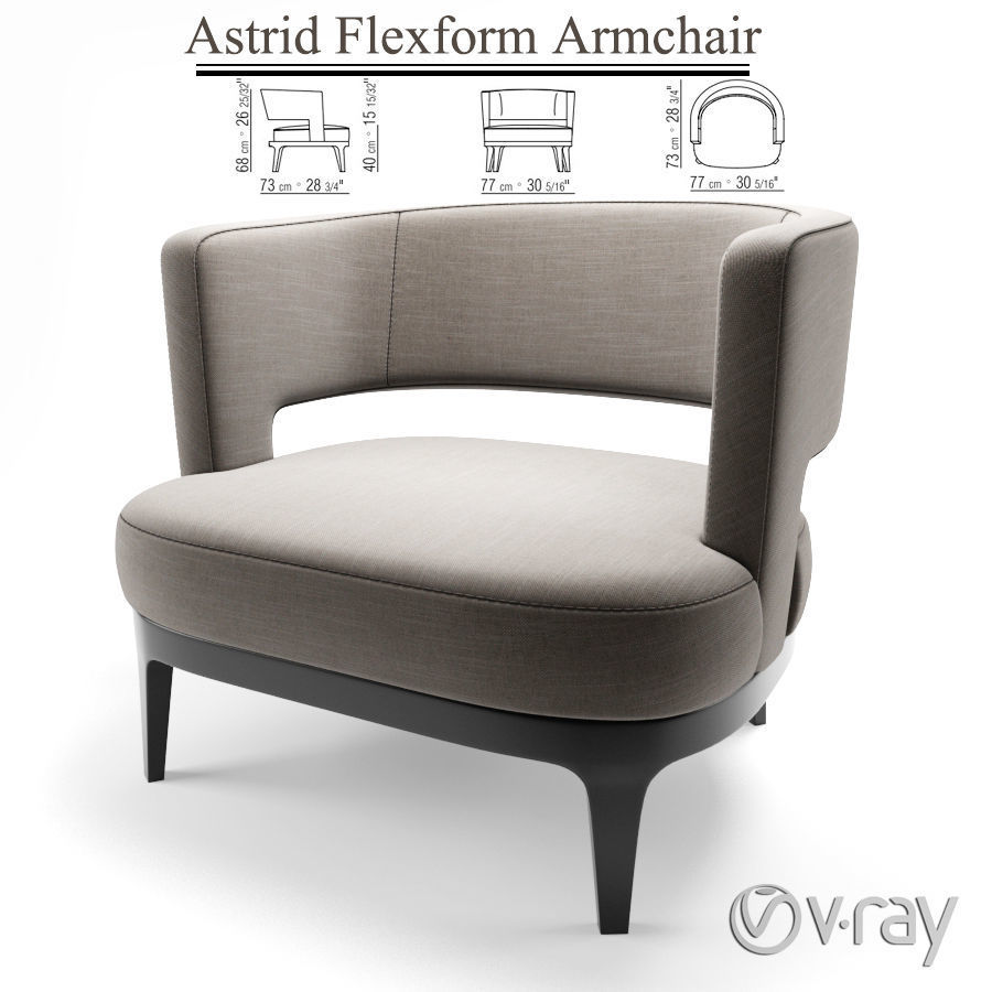 Astrid Flexform Armchair 3D model_1