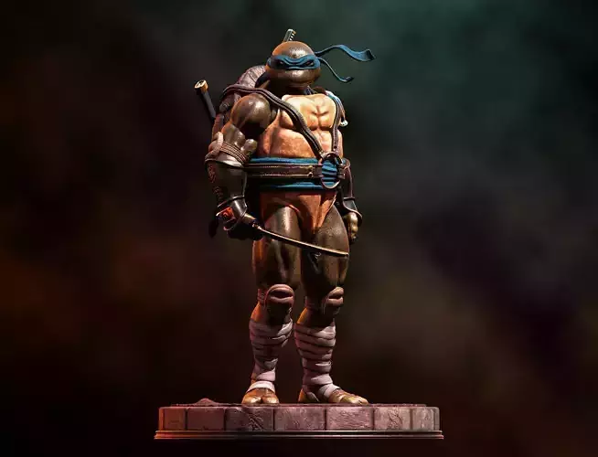 Fanart TMNT Leonardo - Statue  3D print model