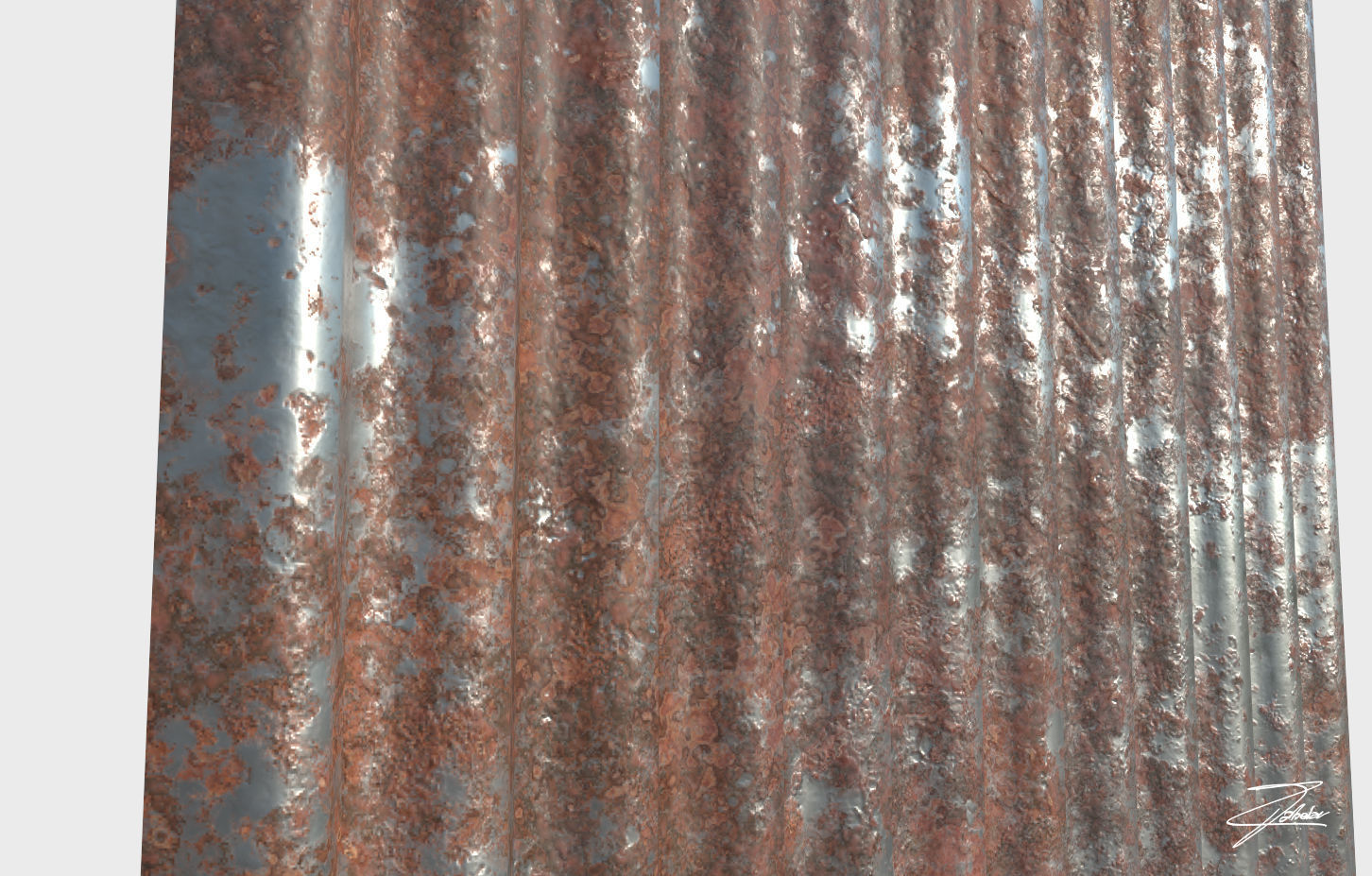 Corrugated galvanized sheets Low-poly 3D model_12