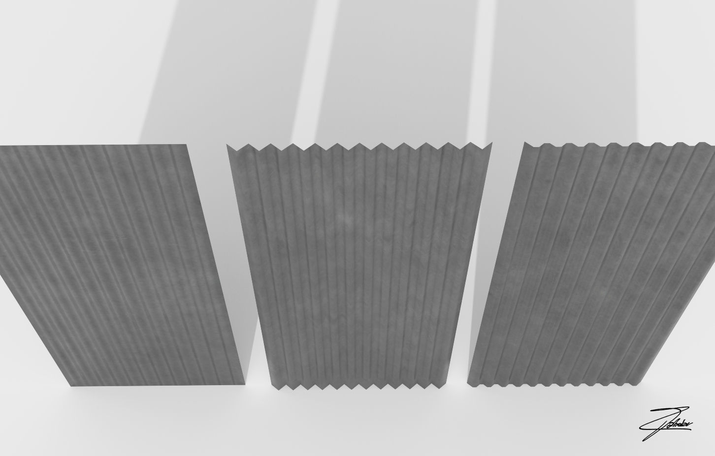 Corrugated galvanized sheets Low-poly 3D model_7