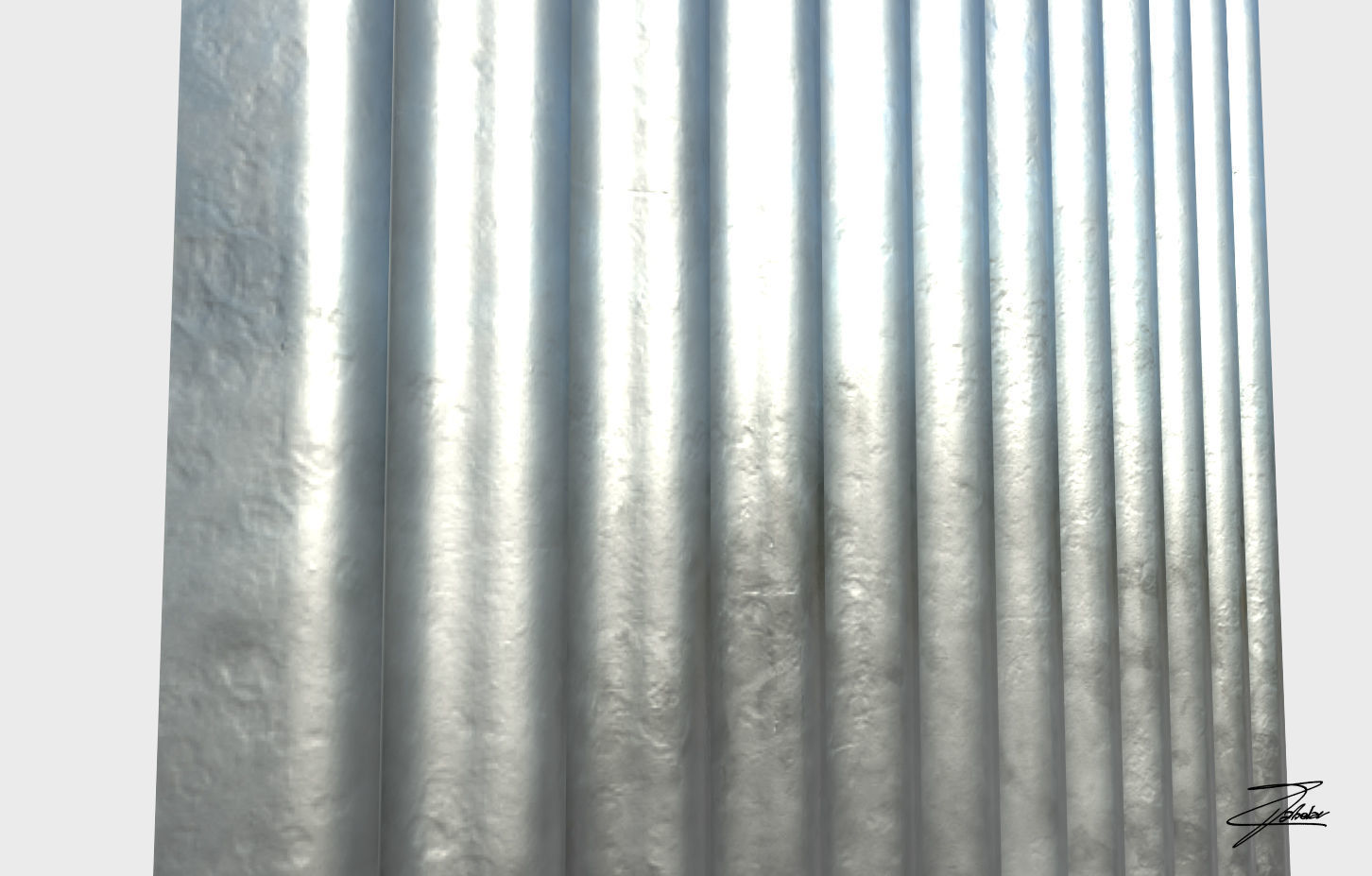 Corrugated galvanized sheets Low-poly 3D model_11