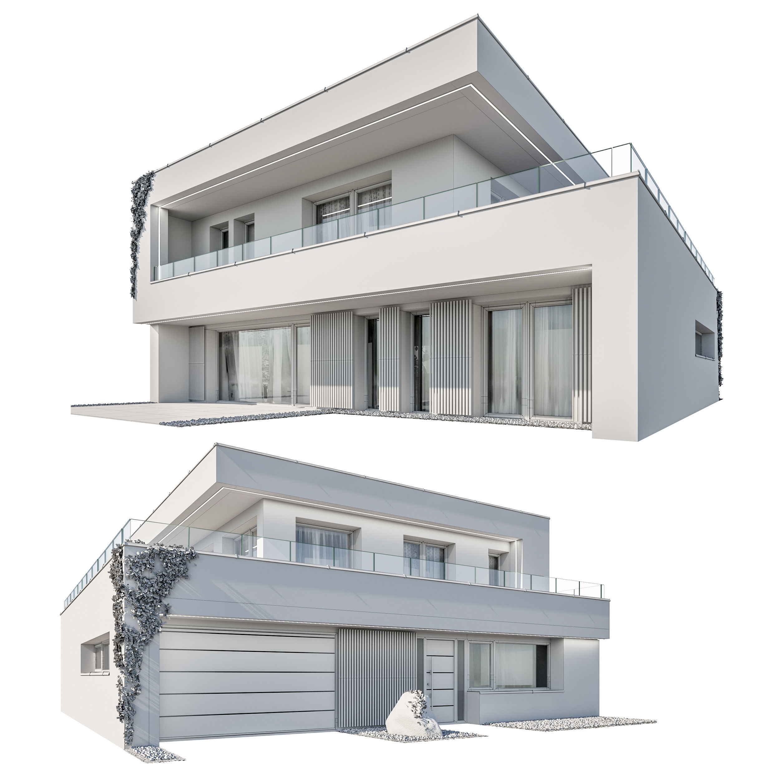 Modern house 04 3D model_2