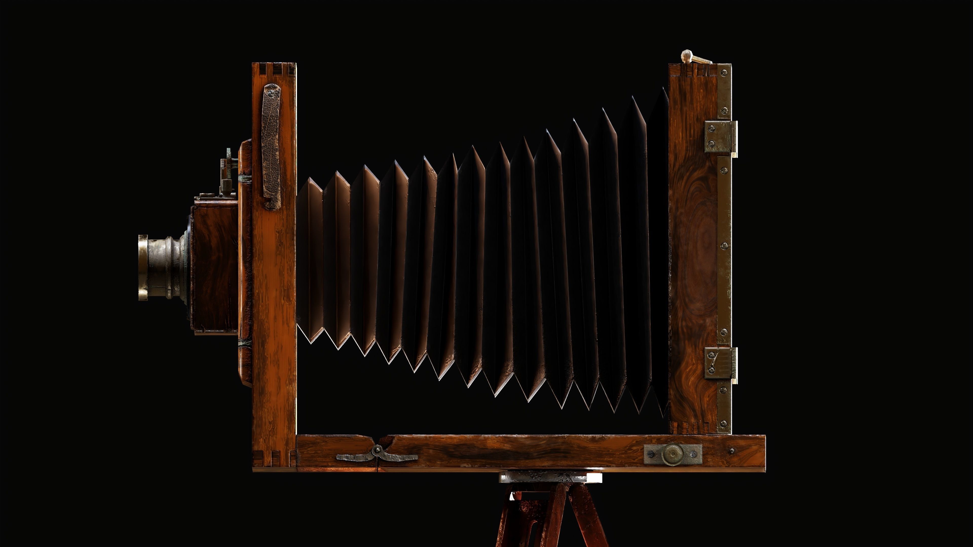 Vintage wet plate camera Low-poly 3D model_2