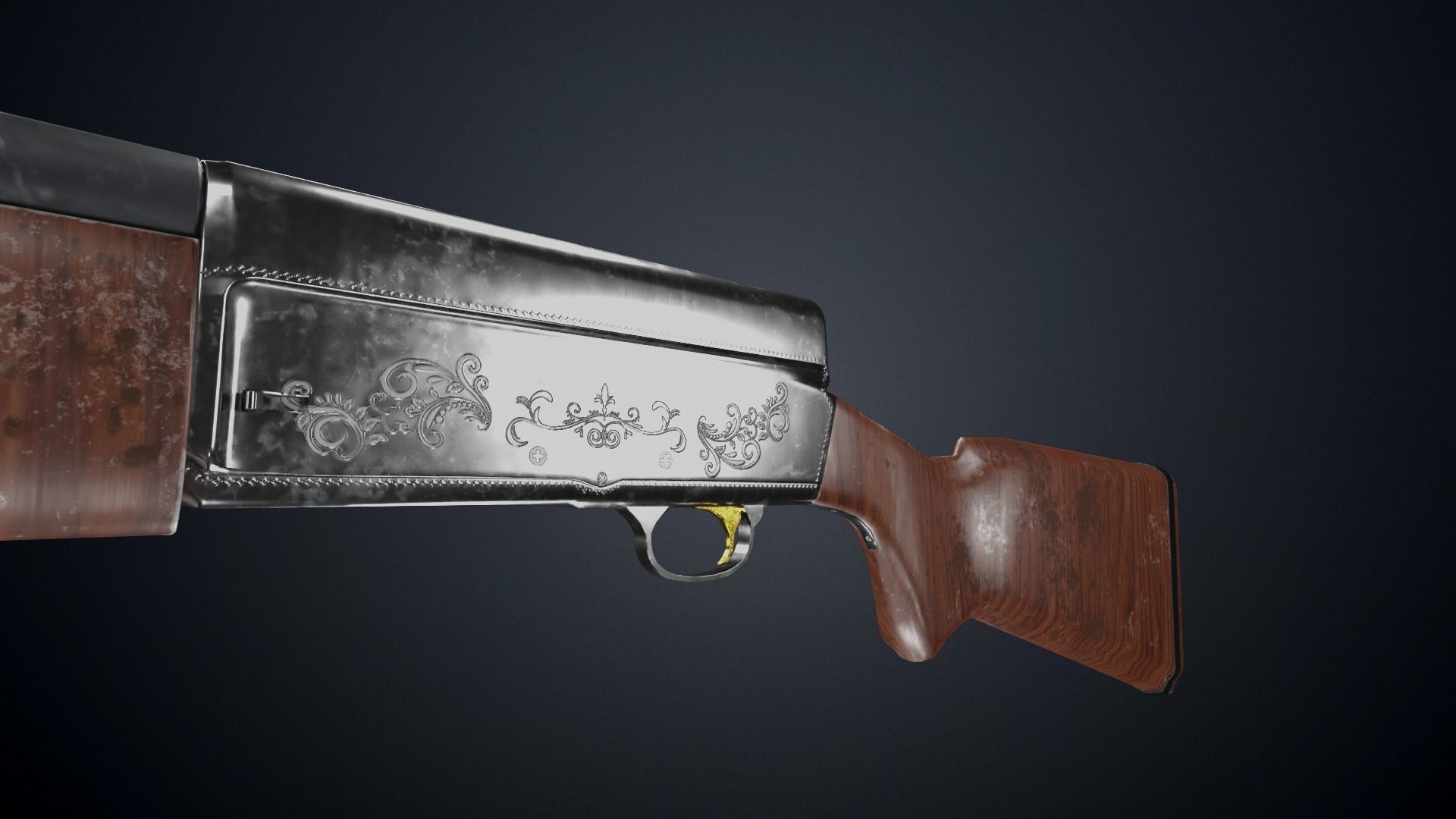 Browning Auto 5 Low-poly 3D model_2