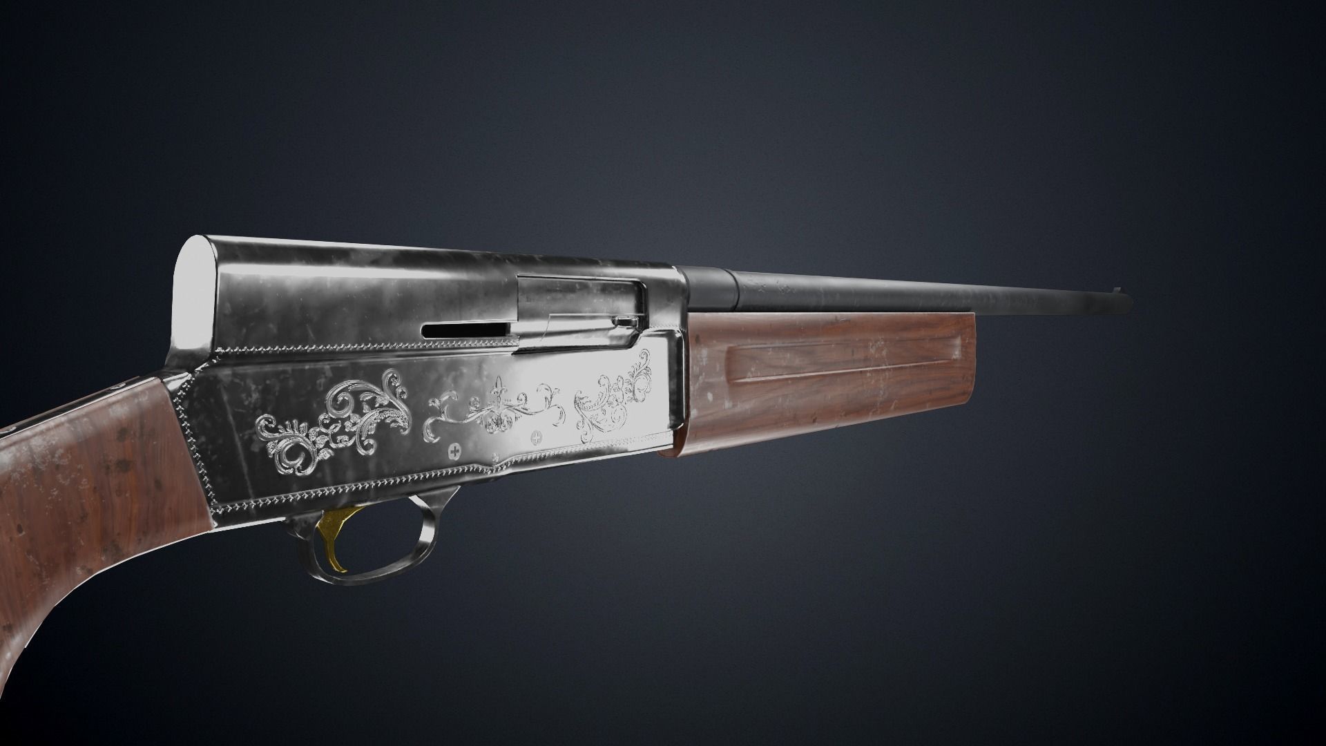 Browning Auto 5 Low-poly 3D model_5