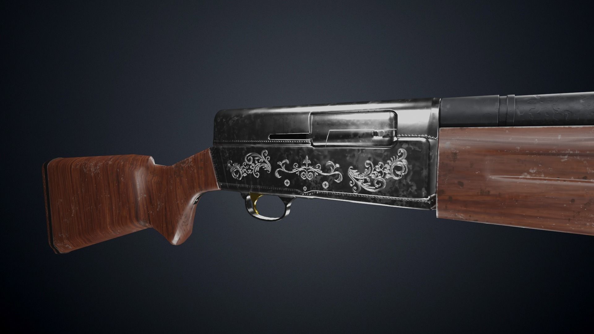 Browning Auto 5 Low-poly 3D model_9
