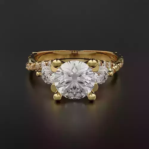 Round Engagement Ring 