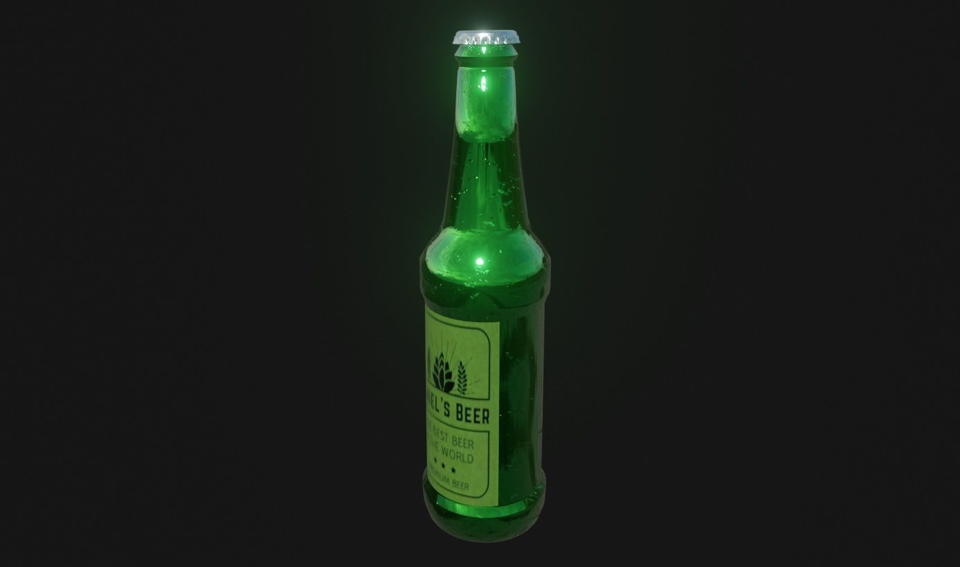 Beer Bottle 3D Model Low-poly 3D model_3