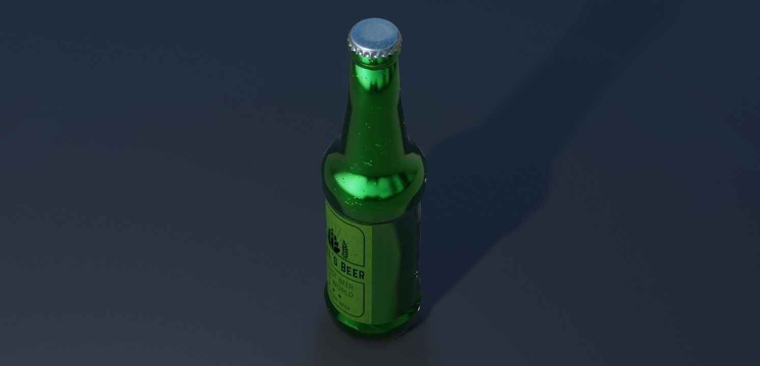 Beer Bottle 3D Model Low-poly 3D model_5