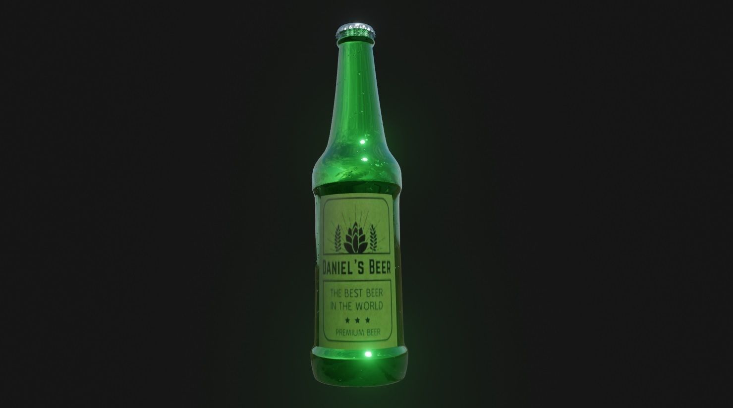 Beer Bottle 3D Model Low-poly 3D model_1