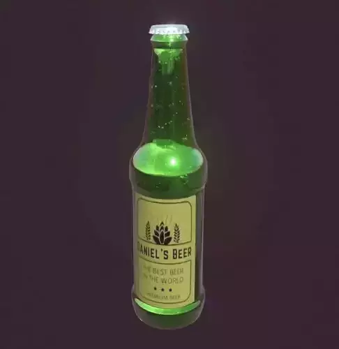 Beer Bottle 3D Model Low-poly 3D model