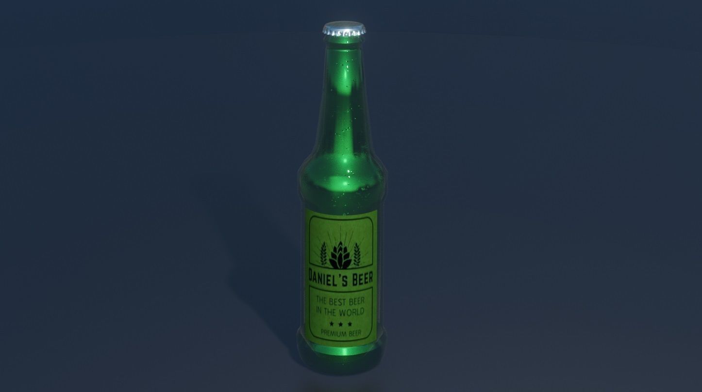 Beer Bottle 3D Model Low-poly 3D model_2