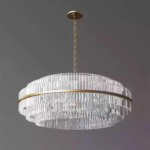 Vienna Round Crystal Chandelier Antique Brass