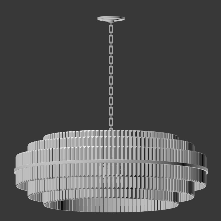 Vienna Round Crystal Chandelier Antique Brass 3D model_2