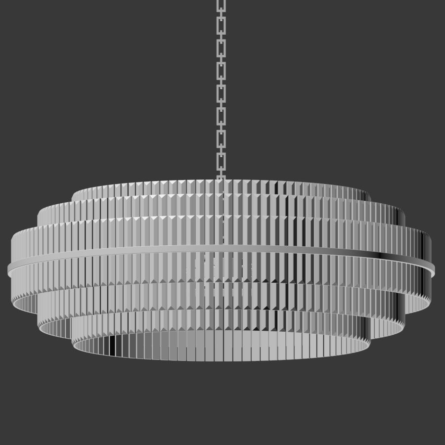 Vienna Round Crystal Chandelier Antique Brass 3D model_3