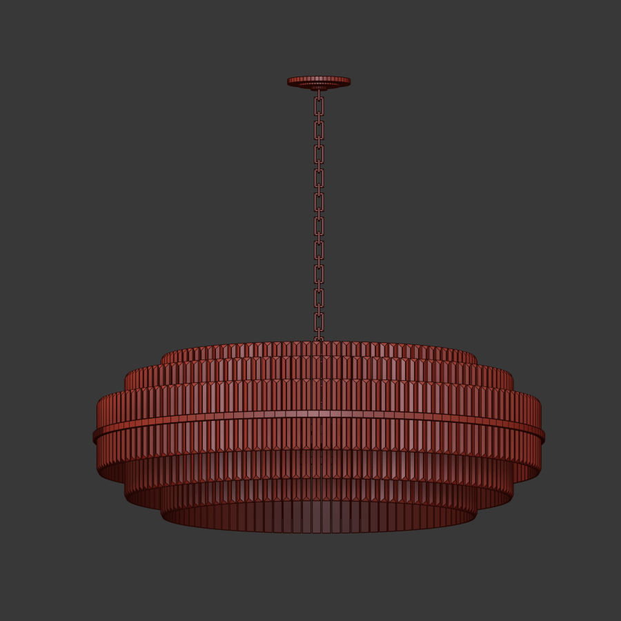 Vienna Round Crystal Chandelier Antique Brass 3D model_4