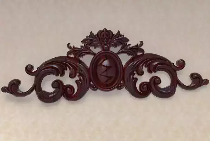 Plaster ornately carved wooden wall plaque