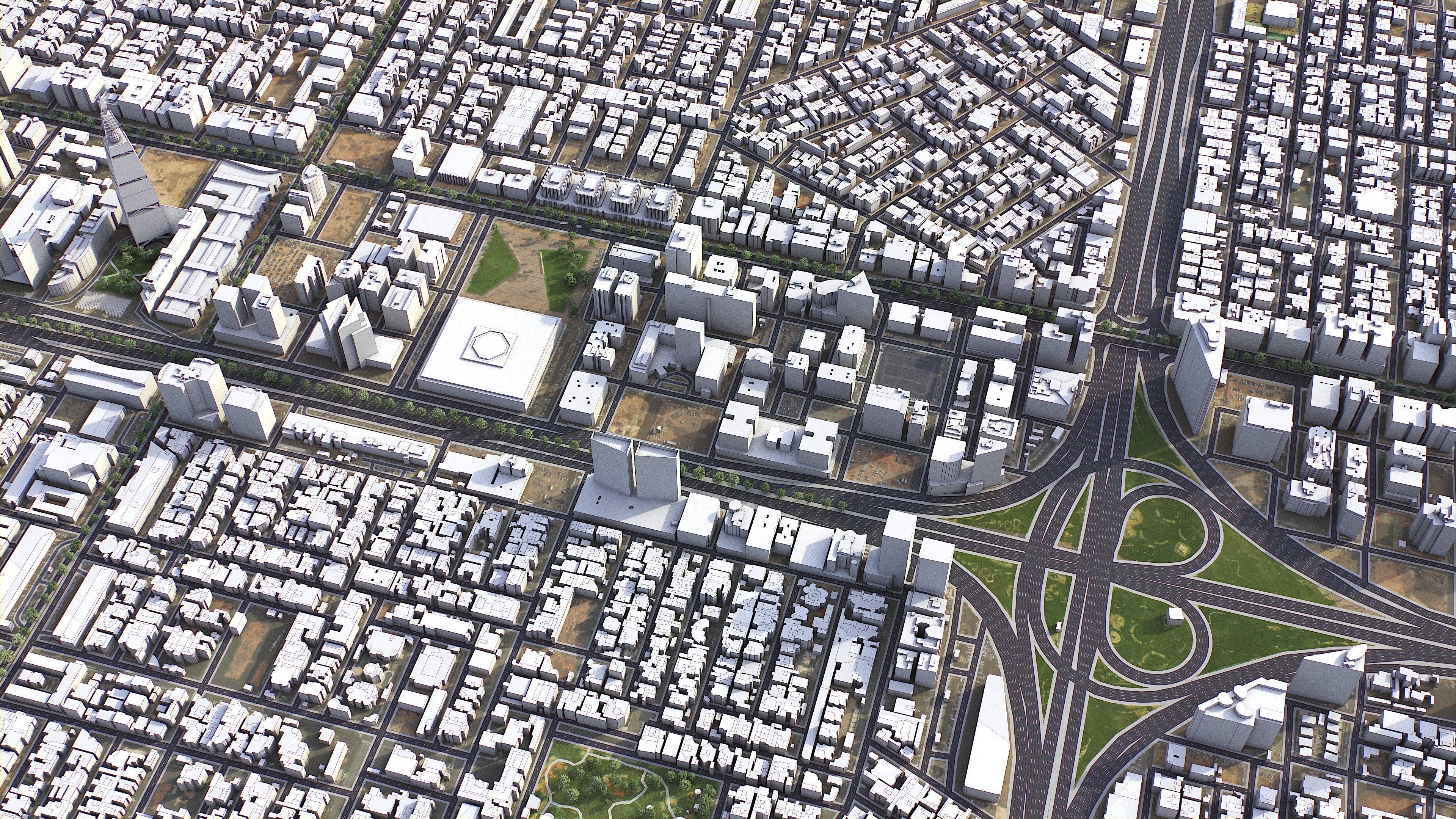 Riyadh - 3D City Model Low-poly 3D model_1