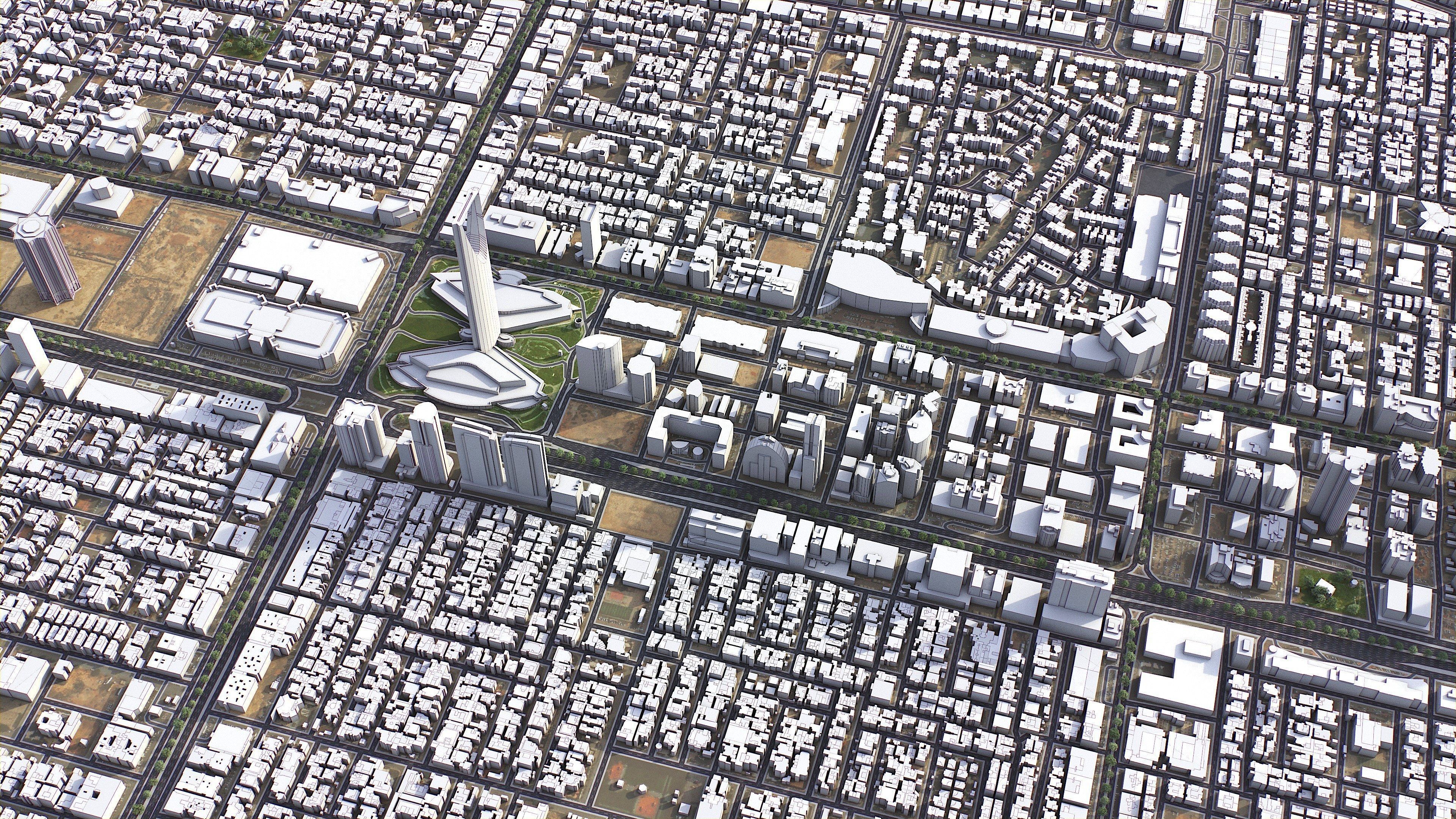 Riyadh - 3D City Model Low-poly 3D model_7