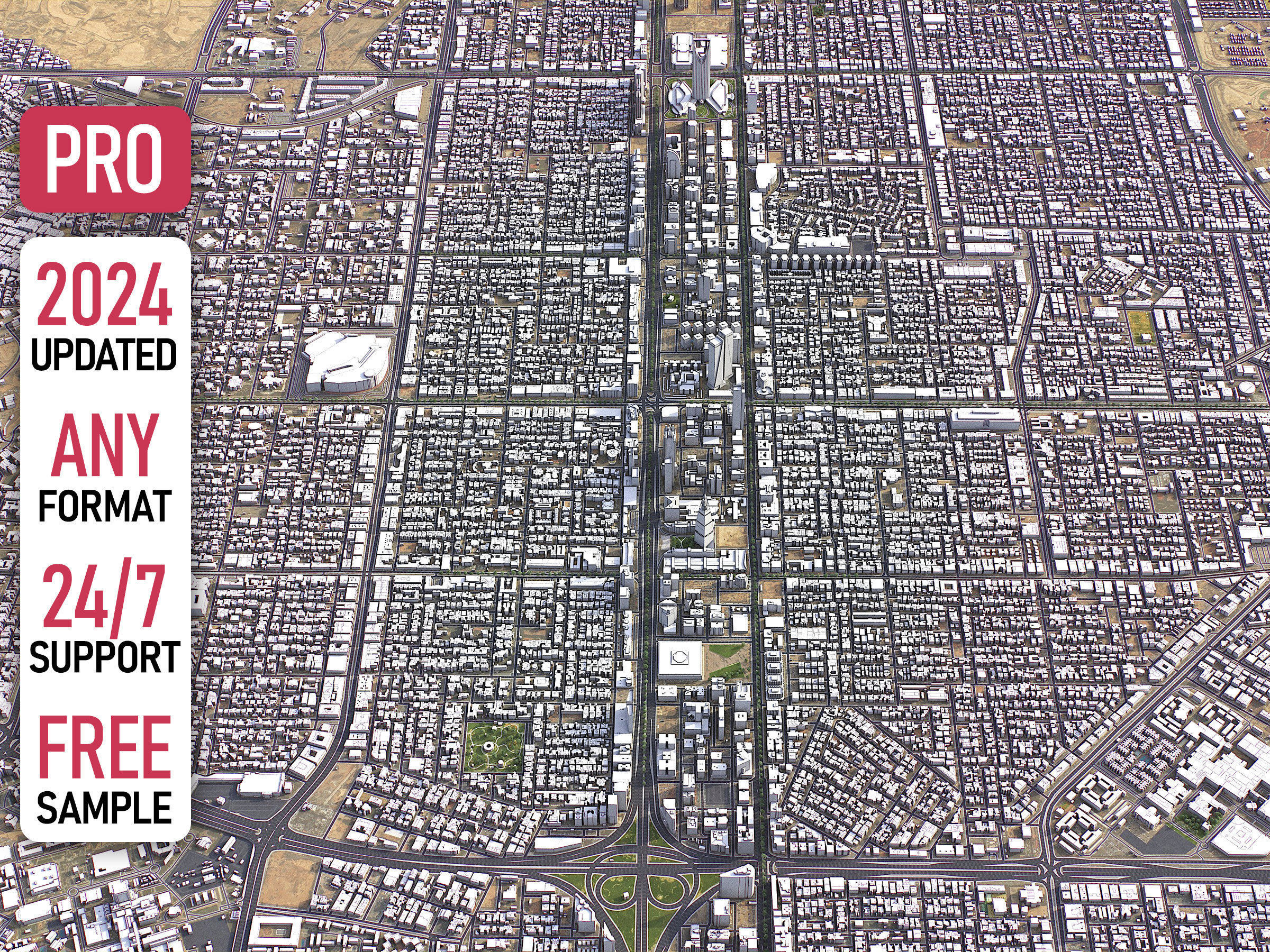 Riyadh - 3D City Model Low-poly 3D model_0