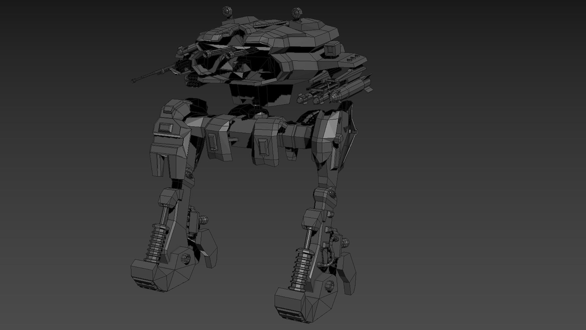 Mech Military Low-poly 3D model_5