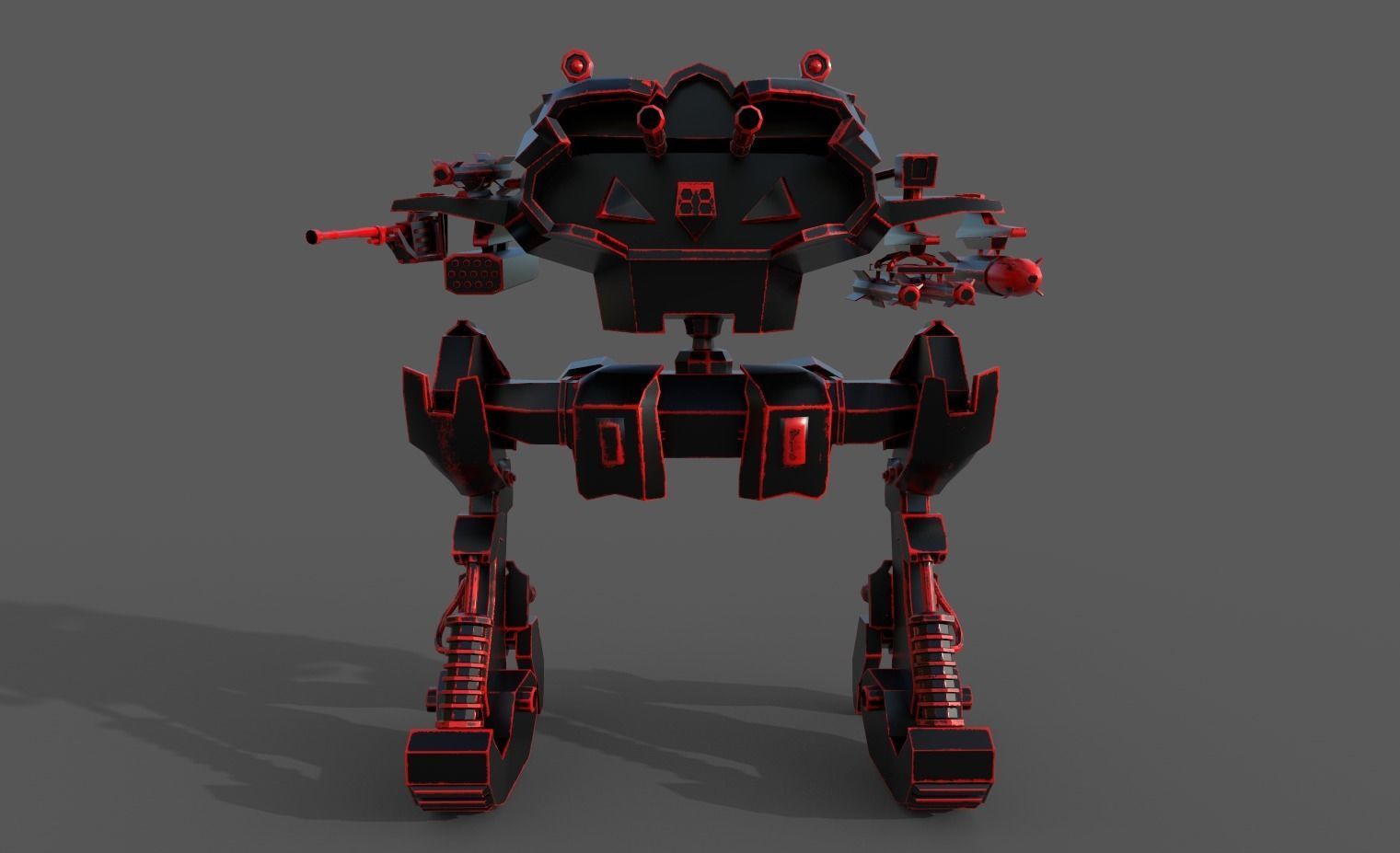 Mech Military Low-poly 3D model_1