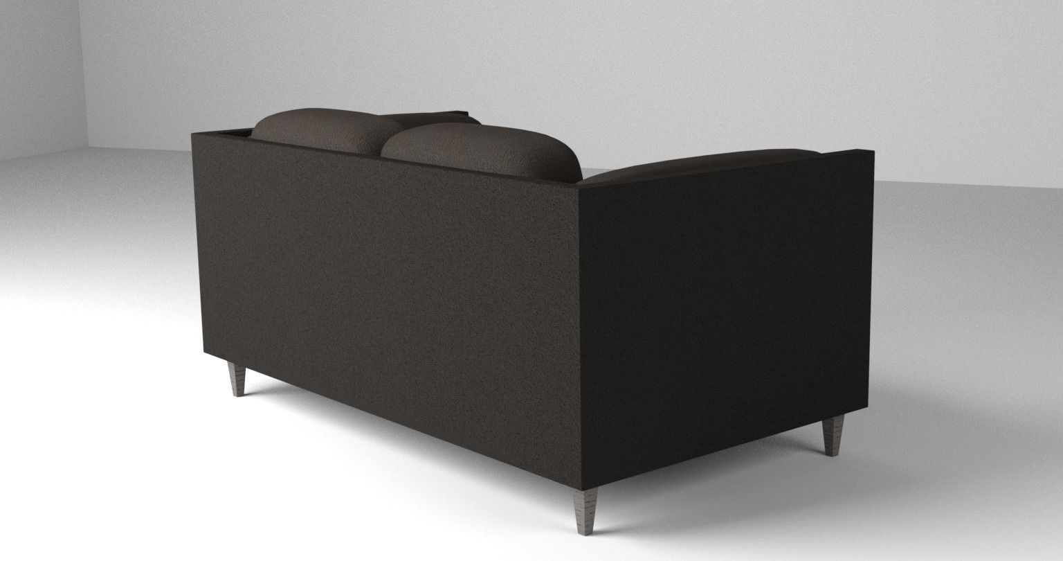 Modern Fabric Sofa Low-poly 3D model_5