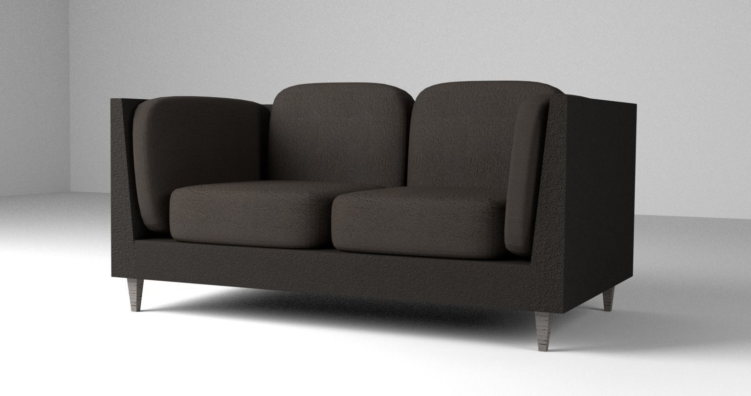 Modern Fabric Sofa Low-poly 3D model_3