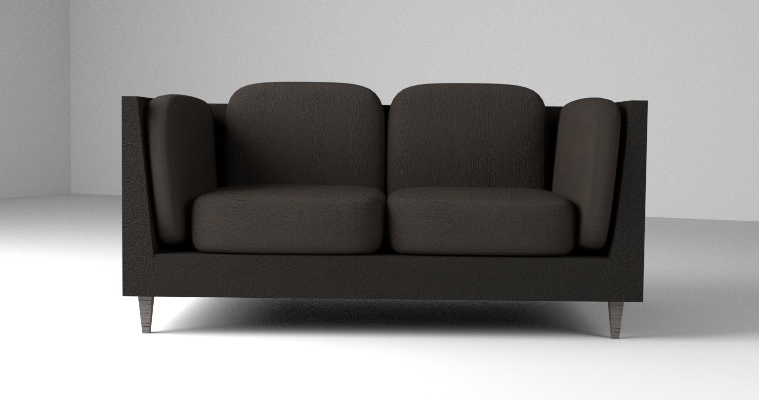 Modern Fabric Sofa Low-poly 3D model_2