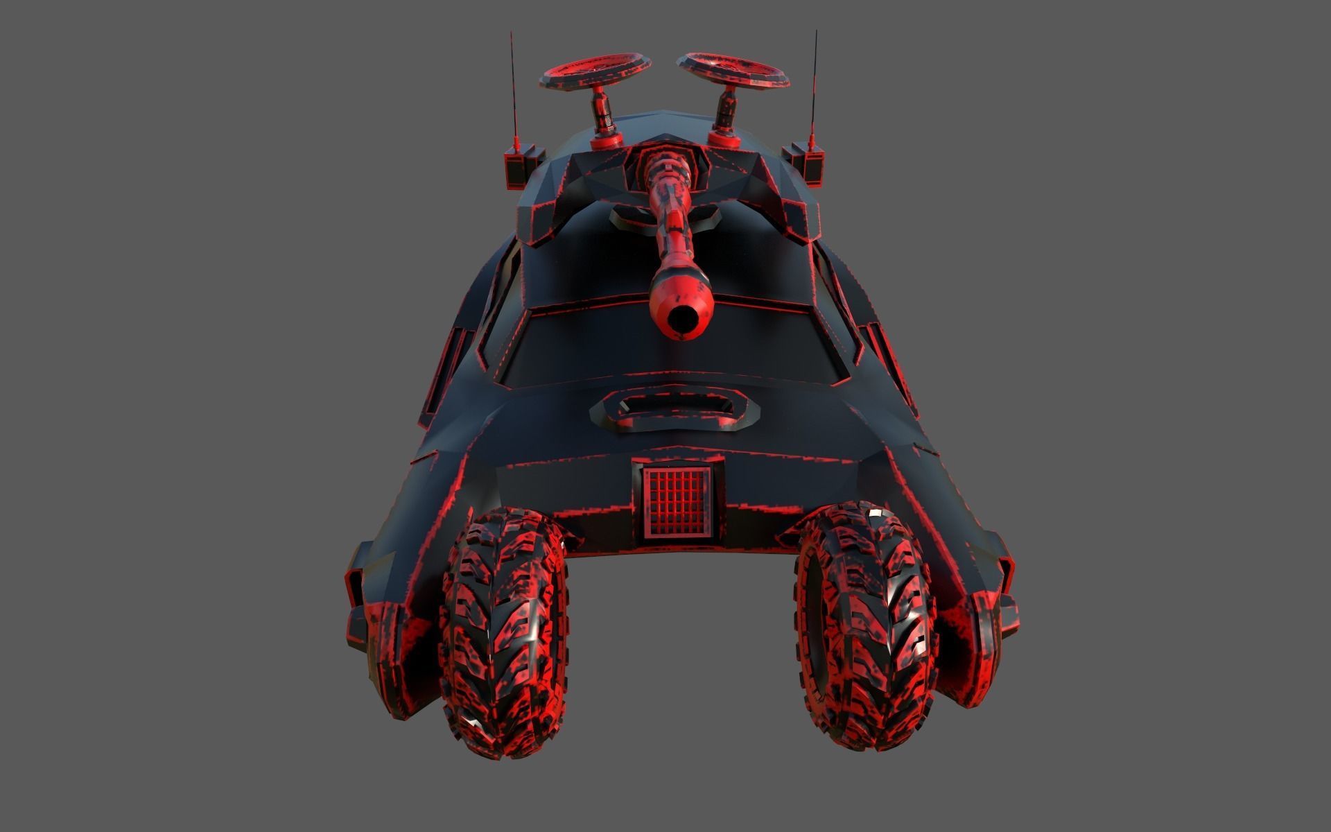 Car Military Low-poly 3D model_4