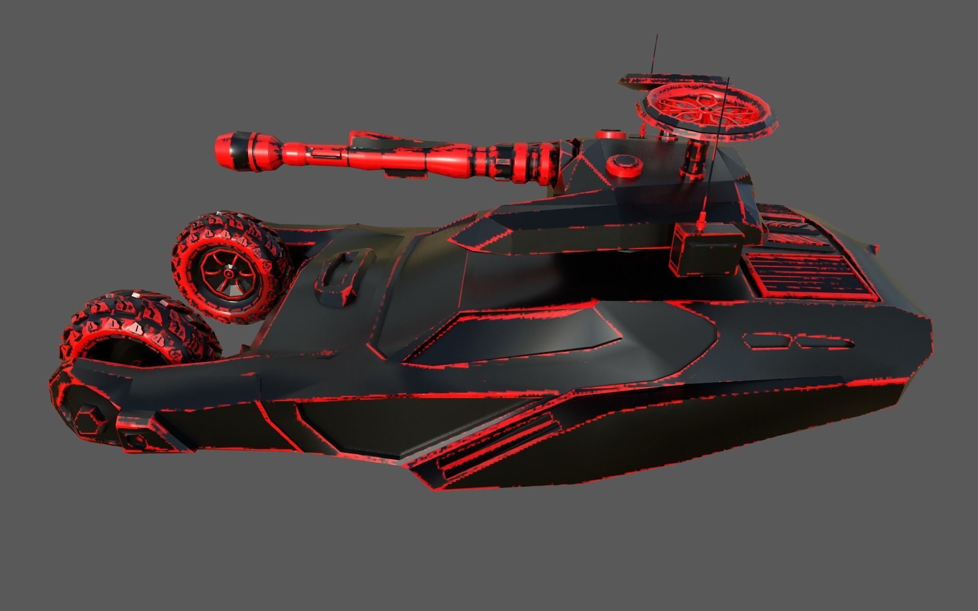 Car Military Low-poly 3D model_1