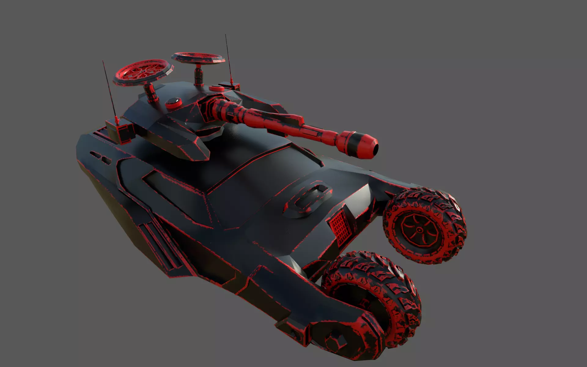 Car Military Low-poly 3D model_0