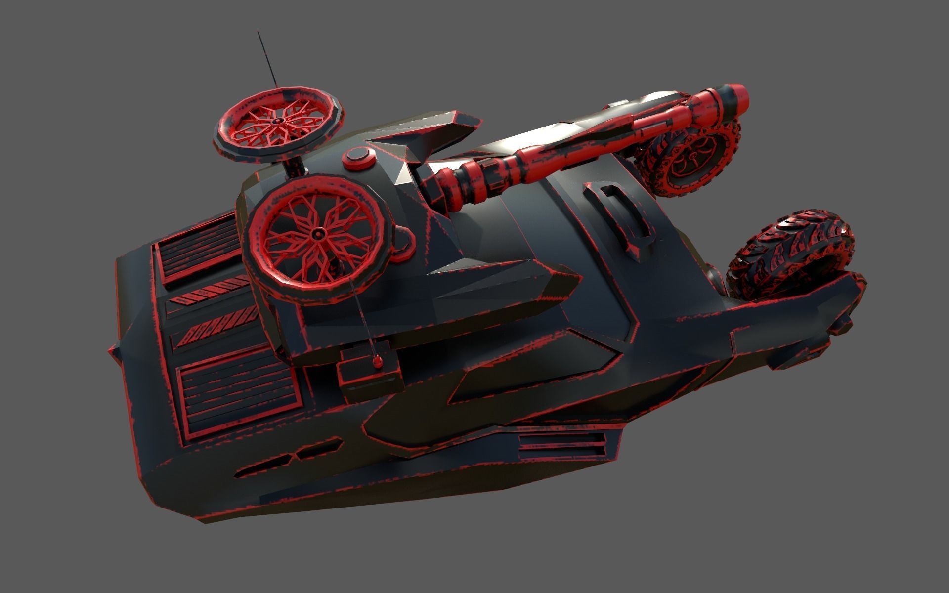 Car Military Low-poly 3D model_2