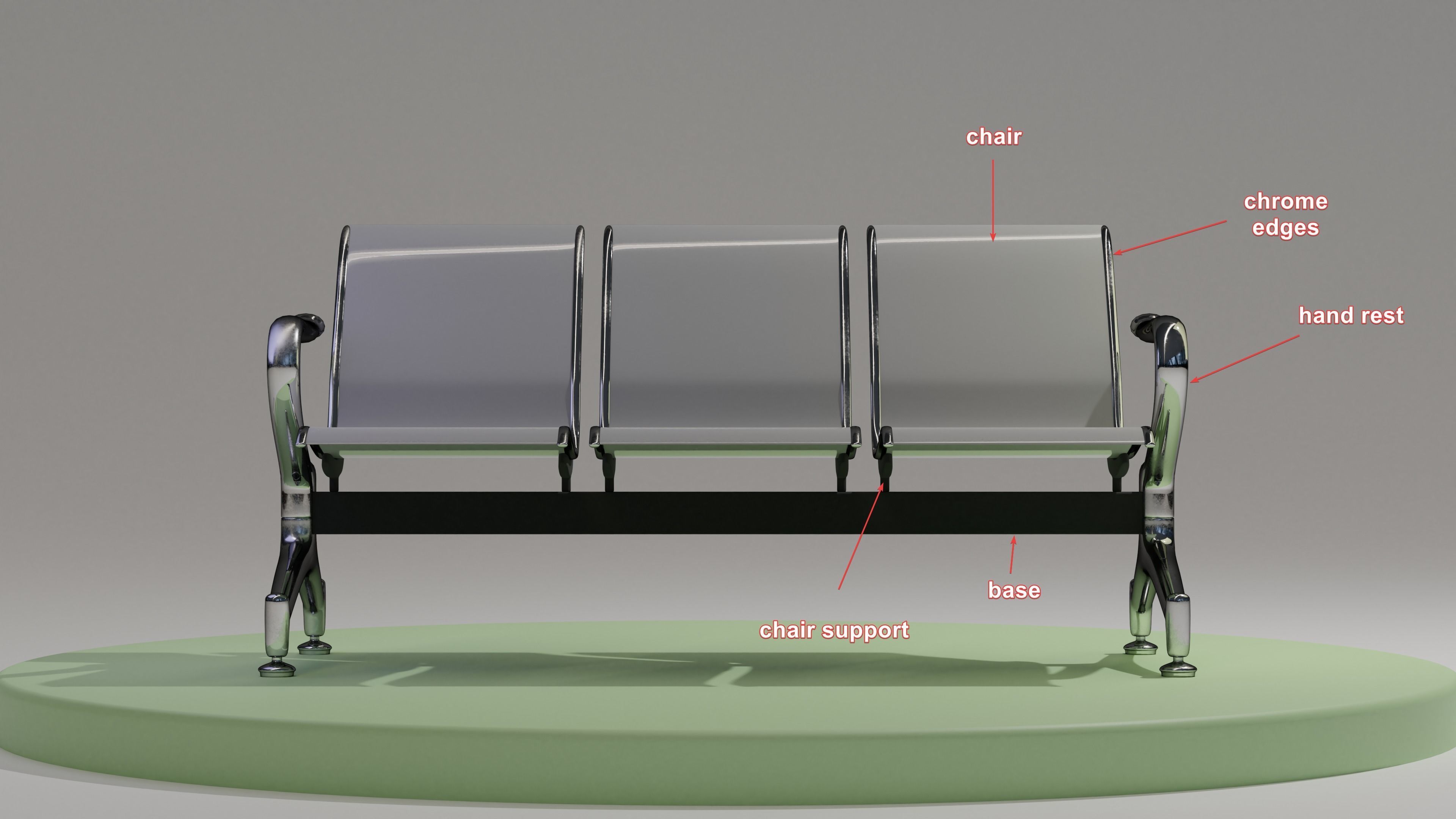 Waiting Chair Free 3D model_5