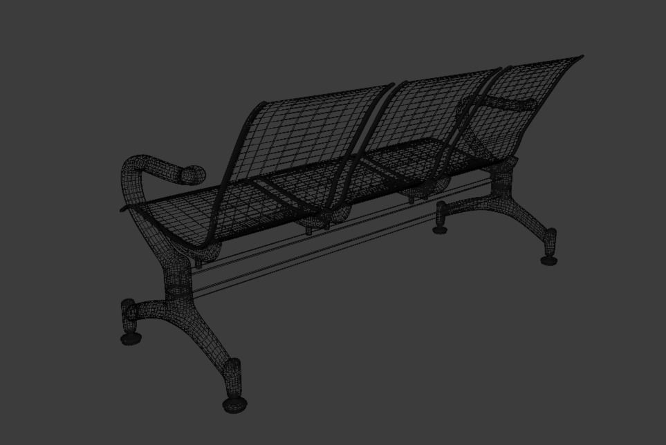 Waiting Chair Free 3D model_7