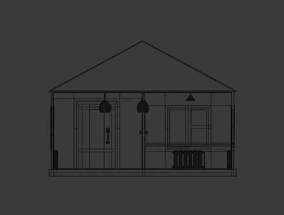 one-story house 3D model_6