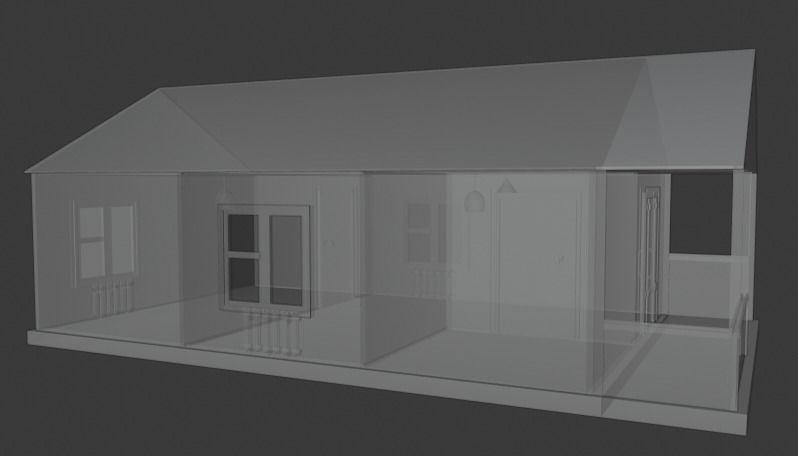one-story house 3D model_4