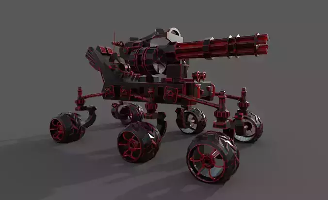Rover machine gun on wheels
