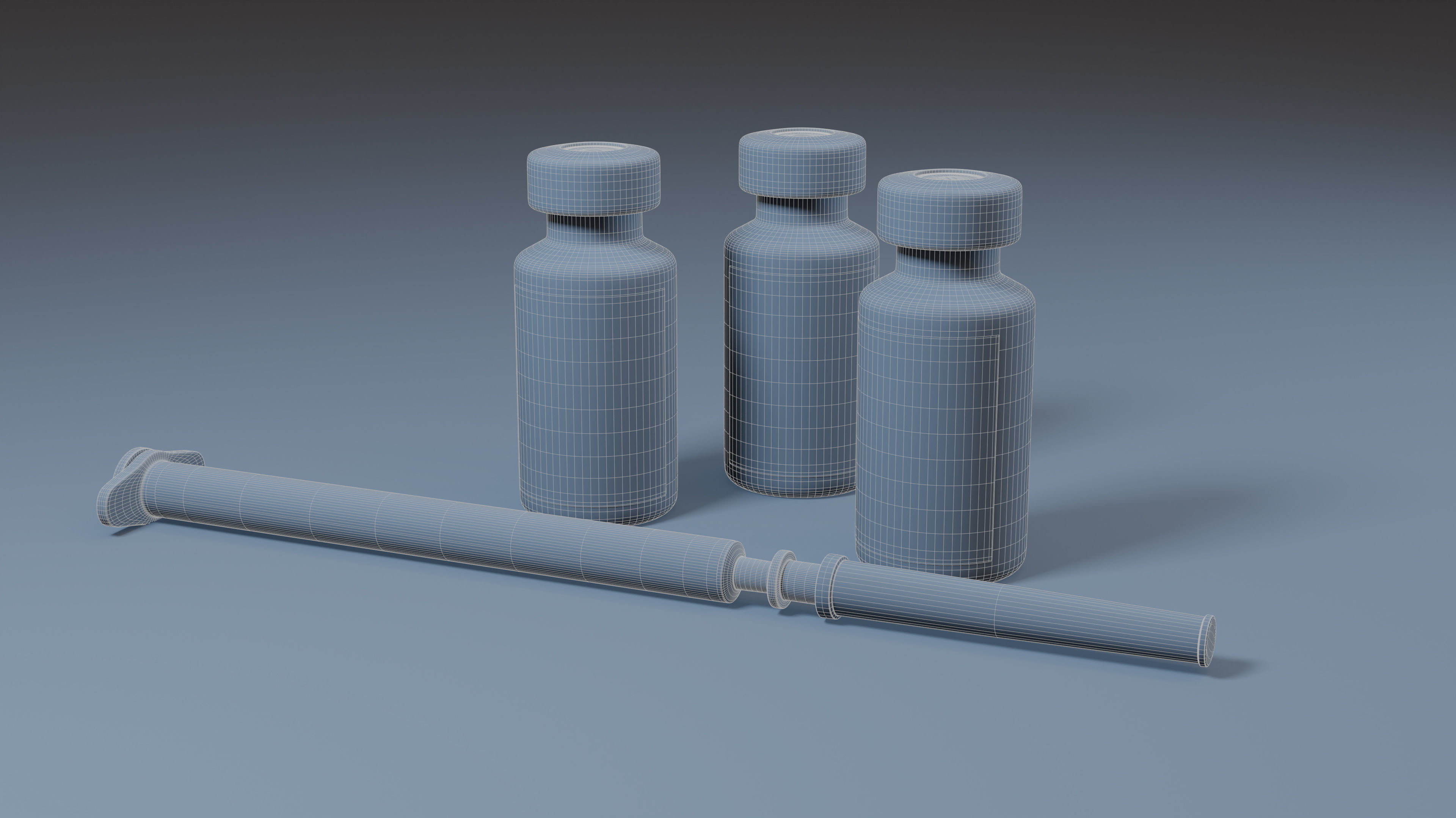 Vaccine with Syringe 3D model_1