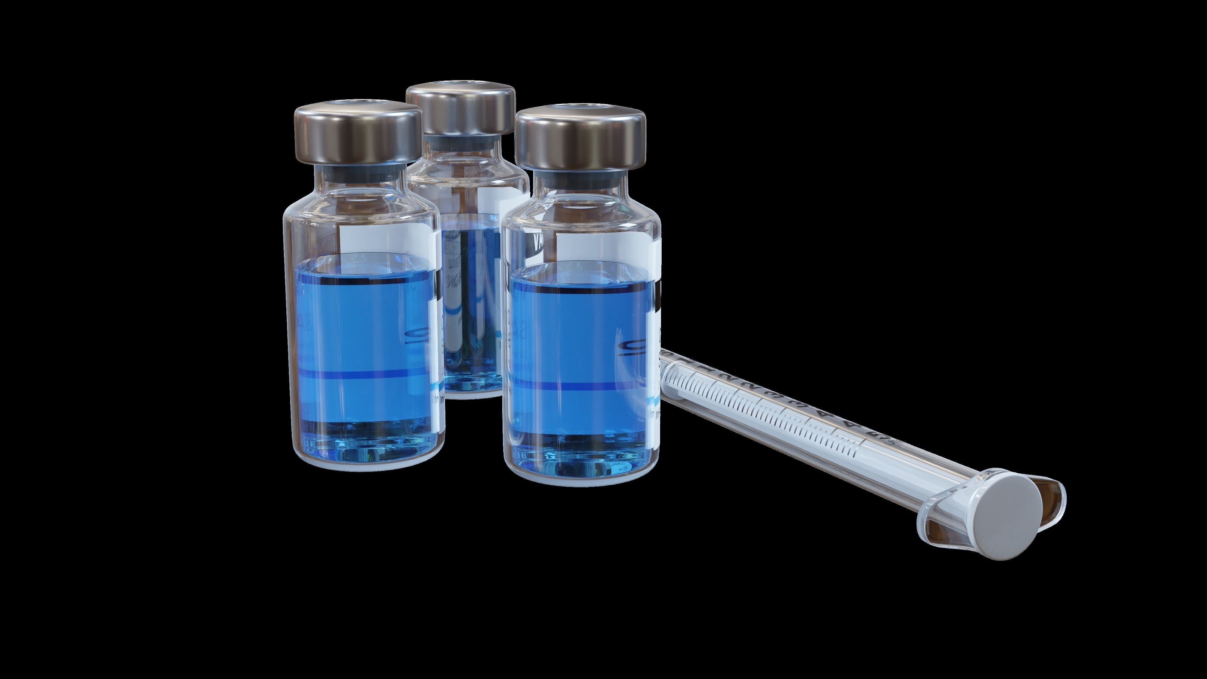 Vaccine with Syringe 3D model_3